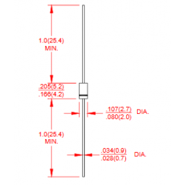 Díodo DIP 1000VDC 1A 