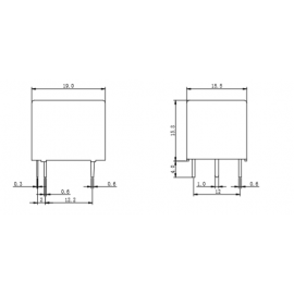 Relé DIP 12VDC 10A