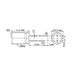 Condensador DIP 470uF 25VDC 20%
