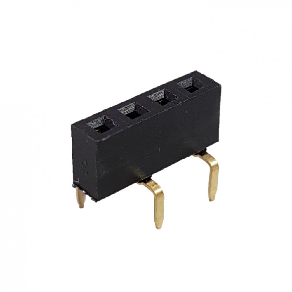 Barra de pinos 1x4 2.54mm 180º