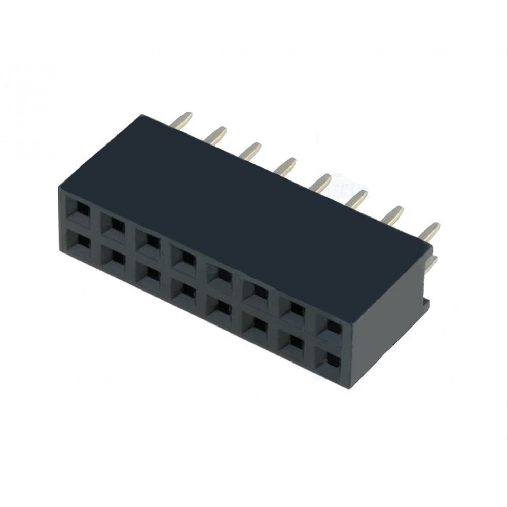 Barra de pinos 2x8 2.54mm 180º