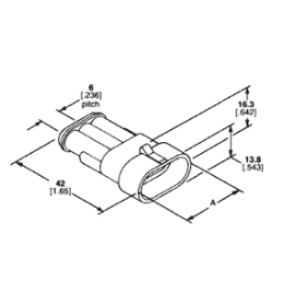 Ficha AMP Superseal 1x6 180º 24VDC macho