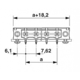 Bloco terminal 4 contactos 7.62mm 90º