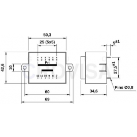Transformador 10VA 230V-7.5V