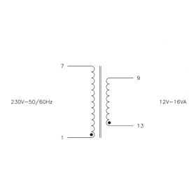 Transformador 16VA 230V-12V