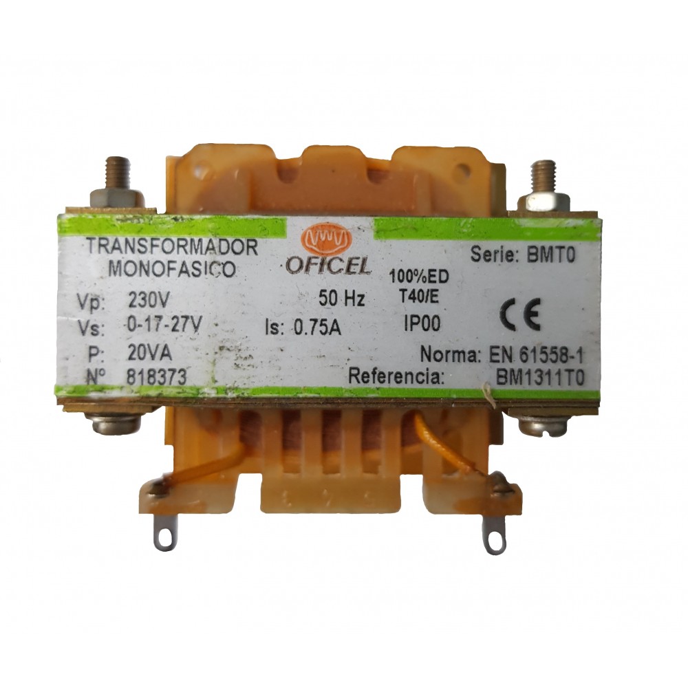 Transformador monofásico 230V 20VA