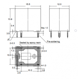 Relé DIP 12VDC 12A