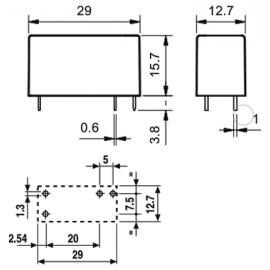 Relé DIP 12V 3A/275VAC