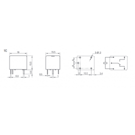 Relé DIP 24VDC 10A