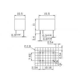 Relé DIP 5VDC 3A
